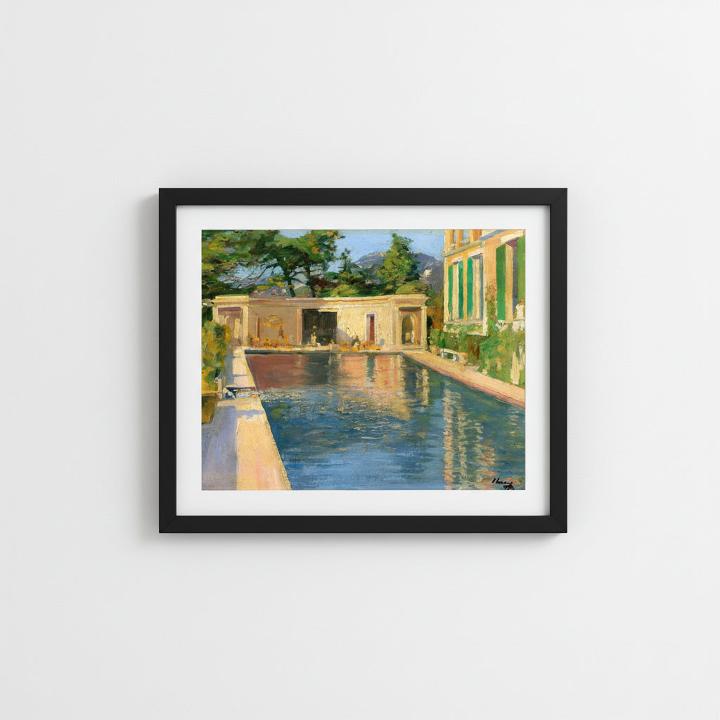 Framed Lavery print in a premium frame displayed on a spotless gallery wall. Balanced natural daylight, soft shadowing, museum aesthetic.