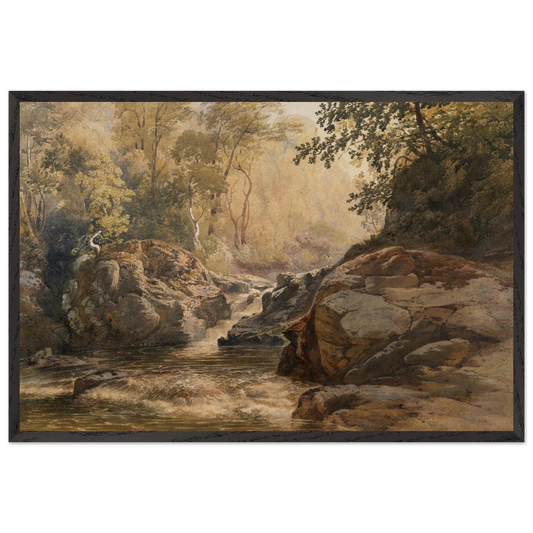 Large Black framed reproduction of A Glen by Irish Artist Henry Newton, National Gallery of Ireland