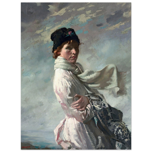 Unframed fine art print of In Dublin Bay: Portrait of the Artist’s Wife by Sir William Orpen, Irish Impressionist masterpiece