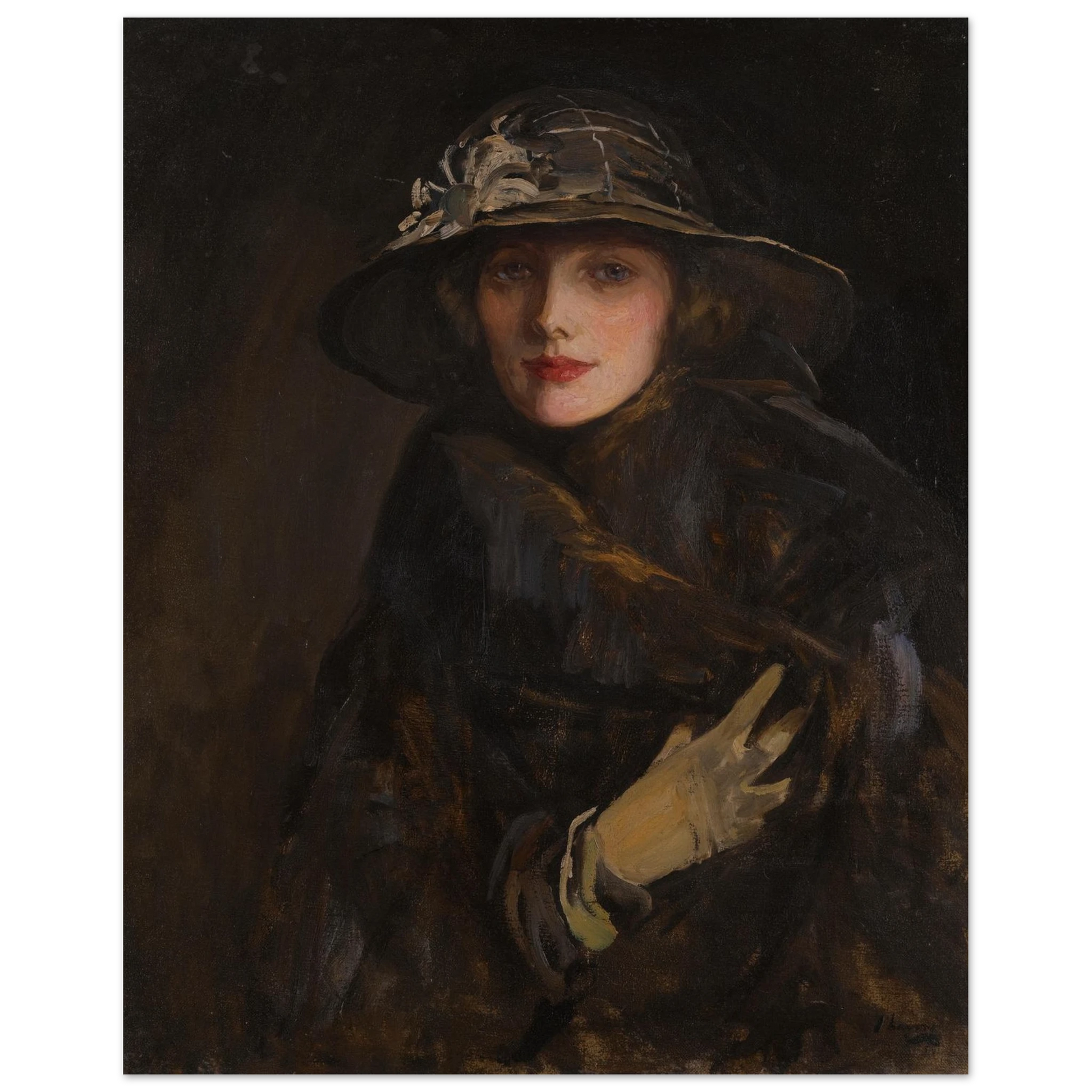 A Lady in Brown by Sir John Lavery Irish art print 40x50 cm archival edition unframed