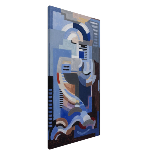 Abstract 1932 by Mainie Jellett Irish modernist art print on canvas in blue and geometric tones