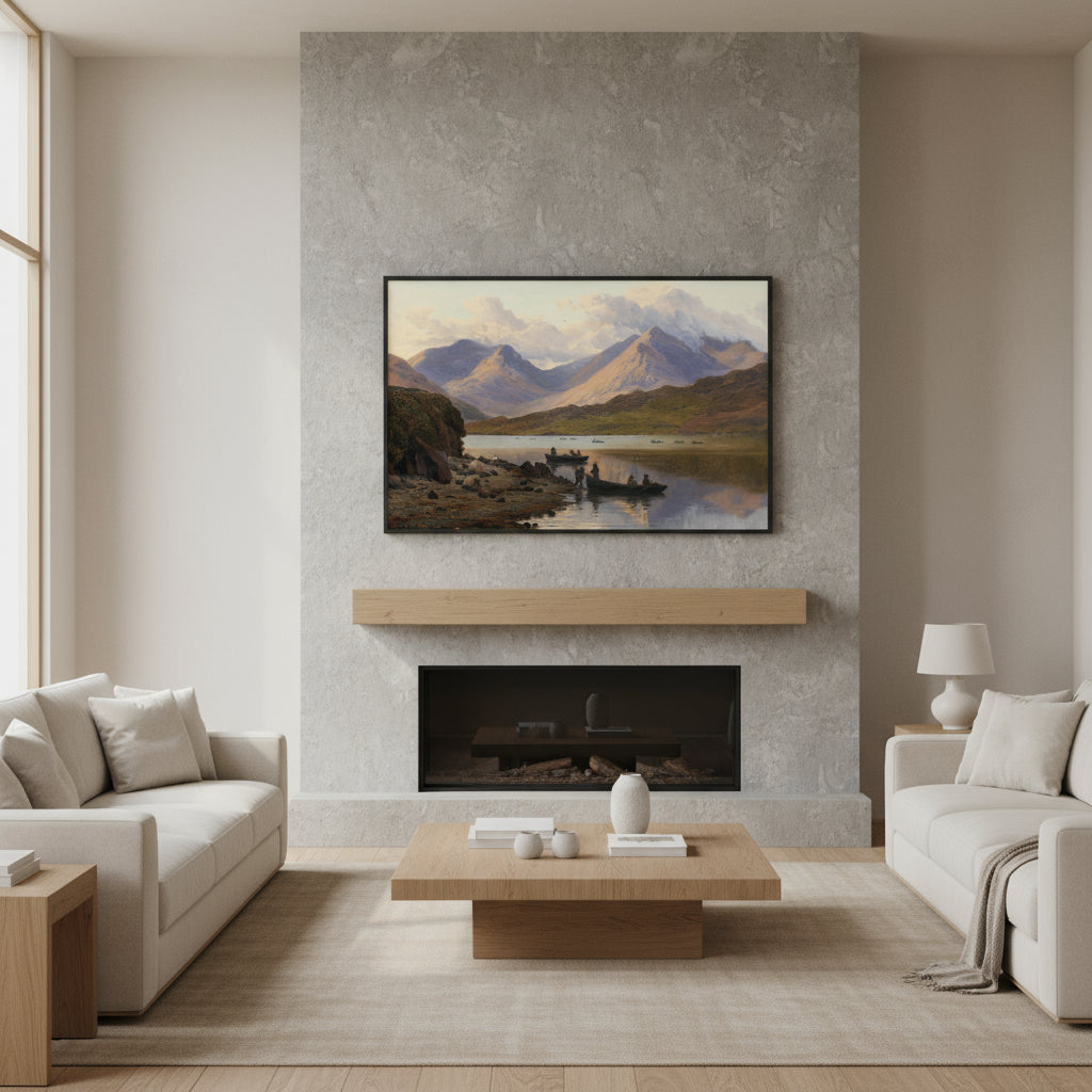 Framed art print of A View of the Killaries from Leenane by Bartholomew Colles Watkins on walL