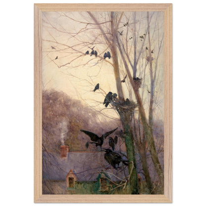 Oak/Wood frame: Shades of Evening in natural oak gallery frame with plexiglass glazing.