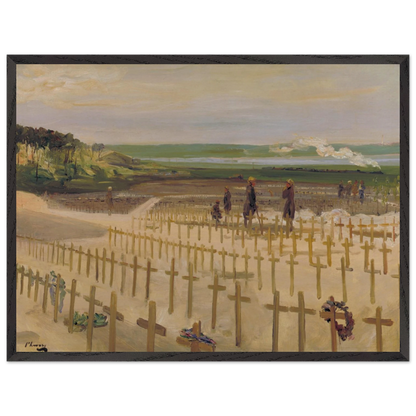 The Cemetery Etaples by Sir John Lavery framed Irish art print in black gallery frame 60x80 cm