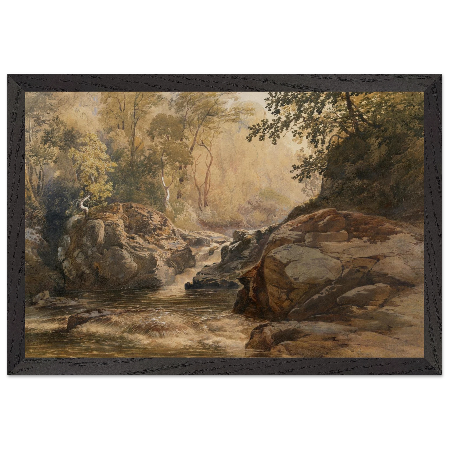 A Glen Black framed wall art displayed in a modern living room setting