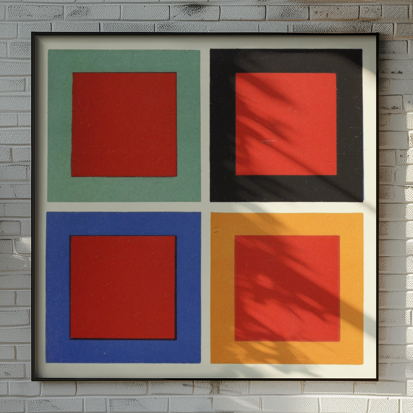 Modification of Tone and Hue of a Colour when Placed on or near Different Colours - Framed Art Print by James Ward