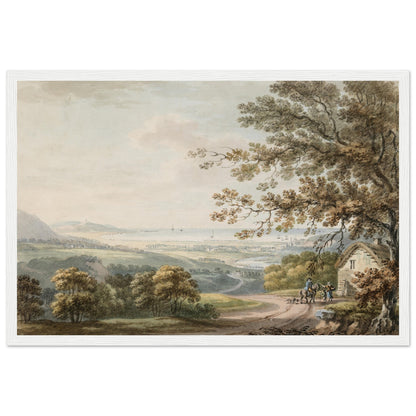 County Wicklow antique landscape print by Thomas Sautelle Roberts in white frame
