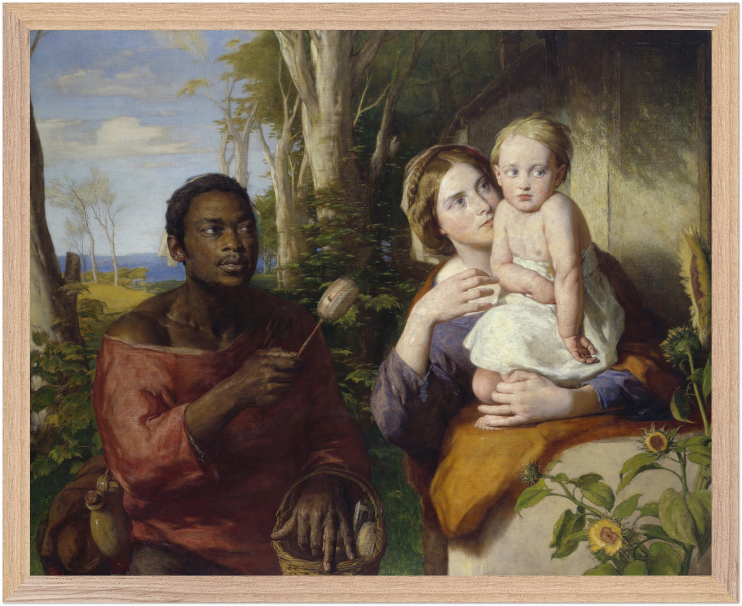 The Toy-Seller by William Mulready – 40×50 cm framed Irish Victorian art print in natural oak frame