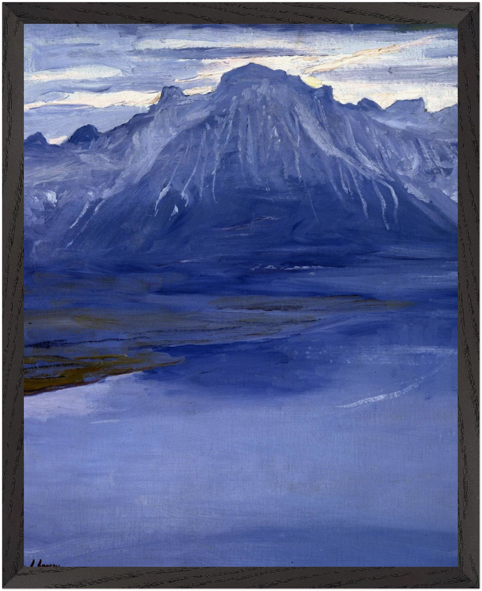 Twilight, Lake Geneva by Sir John Lavery – black framed 40x50 cm fine art print in modern interior